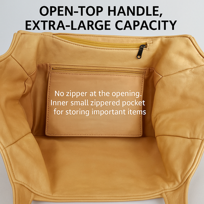 Genuine leather Larger capacity Tote Bag Cowhide Simple Soft Leather