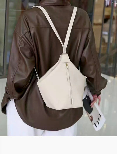 Genuine Leather Underarm Bag Cowhide Large-capacity Bucket Bag Backpack Versatile Bag
