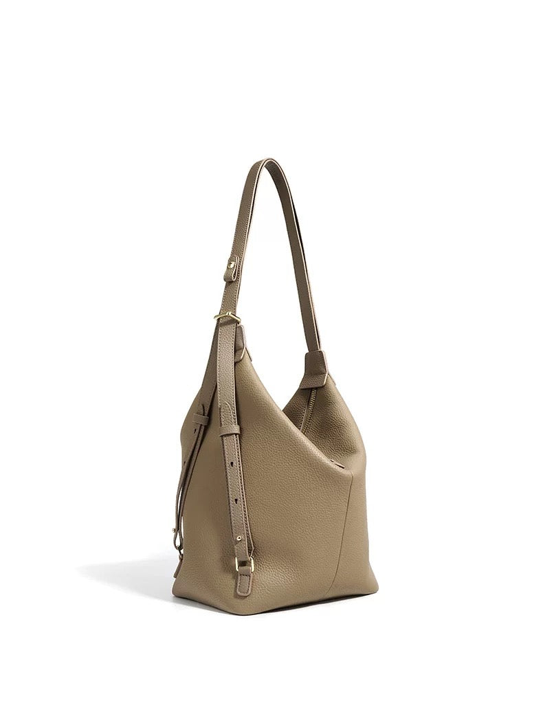 Genuine Leather Underarm Bag Cowhide Large-capacity Bucket Bag Backpack Versatile Bag