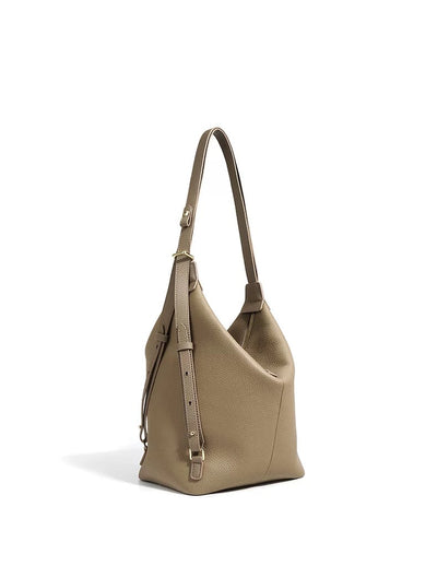 Genuine Leather Underarm Bag Cowhide Large-capacity Bucket Bag Backpack Versatile Bag