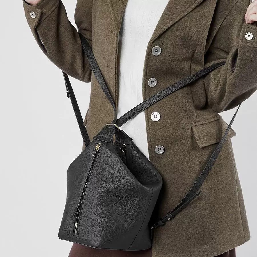 Genuine Leather Underarm Bag Cowhide Large-capacity Bucket Bag Backpack Versatile Bag