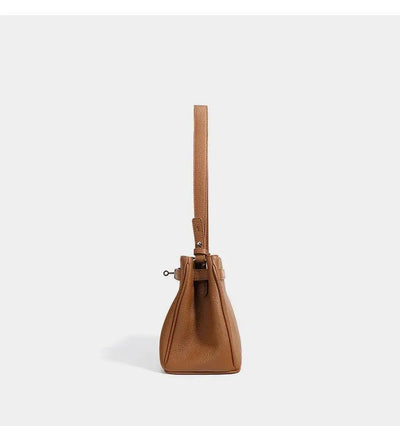 Lock Design Leather Bag - Genuine Leather Shoulder Crossbody Tote Bag Lock Design Leather Bag Genuine Leather Shoulder Bag Crossbody Bag Tote Bag