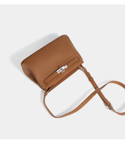 Lock Design Leather Bag - Genuine Leather Shoulder Crossbody Tote Bag Lock Design Leather Bag Genuine Leather Shoulder Bag Crossbody Bag Tote Bag