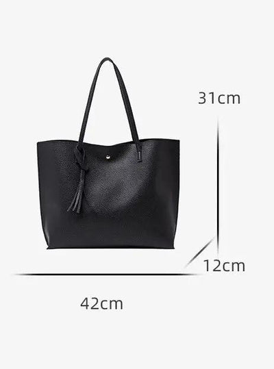 Vegan Leather Shoulder Bag with Large Capacity Vegan Leather Shoulder Bag Large Capacity
