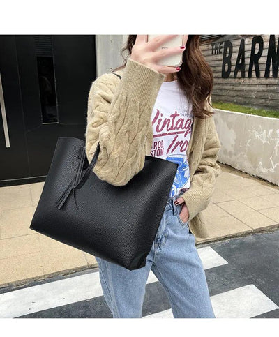 Vegan Leather Shoulder Bag with Large Capacity Vegan Leather Shoulder Bag Large Capacity