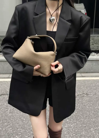 Genuine Leather Shoulder Tote Bag - Stylish Crossbody Design in Black Bags Genuine Leather Shoulder Bag Tote Bag C