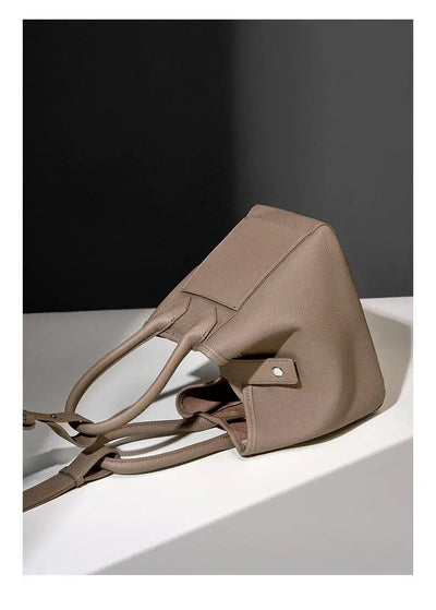 Genuine Leather Bucket Bag - Vegetable Basket, Shoulder & Crossbody Tote Bag Genuine Leather Vegetable Basket Bag Buc
