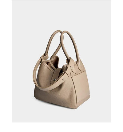 Genuine Leather Bucket Bag - Vegetable Basket, Shoulder & Crossbody Tote Bag Genuine Leather Vegetable Basket Bag Buc