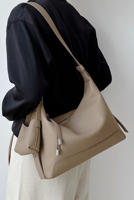 Genuine Leather Shoulder Bag - Minimalist Tote and Crossbody Handbag Genuine Leather Bag Minimalist Shoulder