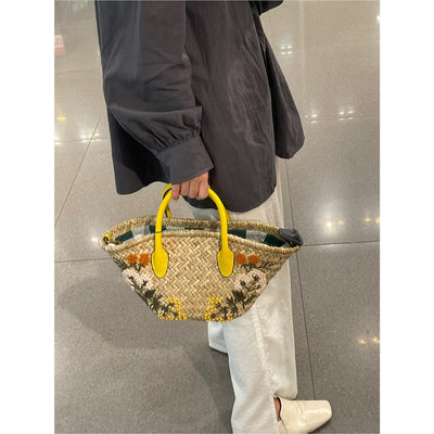 Straw Handbag Summer Beach Bag Crossbody Underarm Shoulder Bag Straw Handbag Single Shoulder Crossbody
