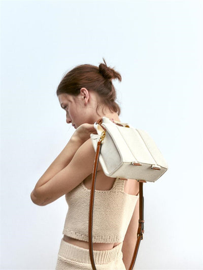 Canvas Shoulder Messenger Bag - Portable Crossbody Tote Bag Underarm Canvas Stitching Portable Shoulder Messe
