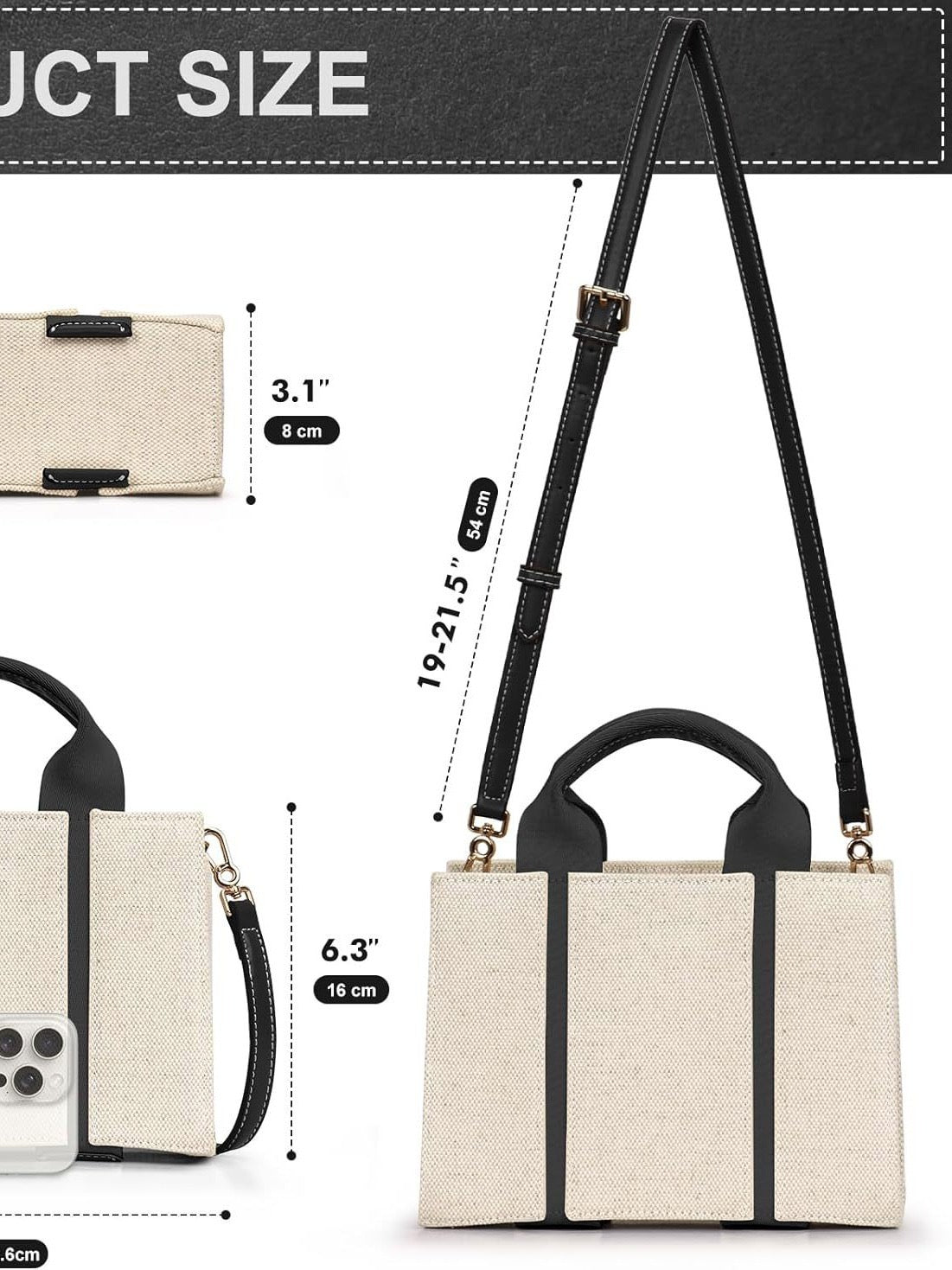 Canvas Shoulder Messenger Bag - Portable Crossbody Tote Bag Underarm Canvas Stitching Portable Shoulder Messe