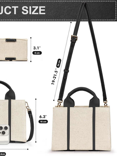 Canvas Shoulder Messenger Bag - Portable Crossbody Tote Bag Underarm Canvas Stitching Portable Shoulder Messe