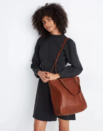 Genuine Leather Tote Bag Crossbody Bag for Stylish Everyday Use 3 in 1 Fashion Women Anti-Theft Backpack