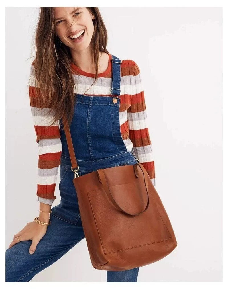 Genuine Leather Tote Bag Crossbody Bag for Stylish Everyday Use 3 in 1 Fashion Women Anti-Theft Backpack
