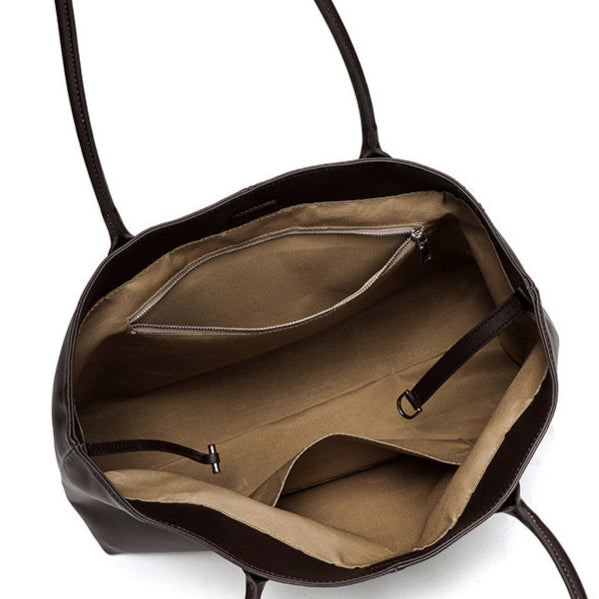 Genuine Leather Crossbody Handbag - Large Capacity Shoulder Bag 3 in 1 Fashion Women Anti-Theft Backpack
