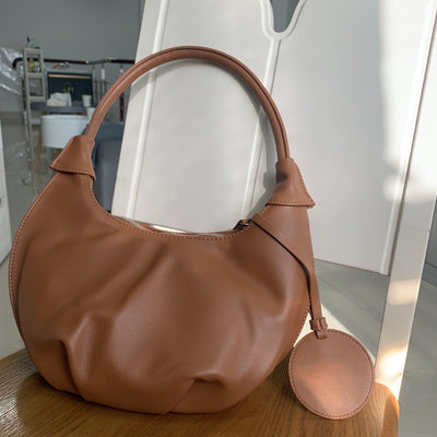 Vegan Leather Underarm Bag - Versatile Portable Shoulder Dumpling Bag Vegan Leathetr Portable Underarm Bag Ver