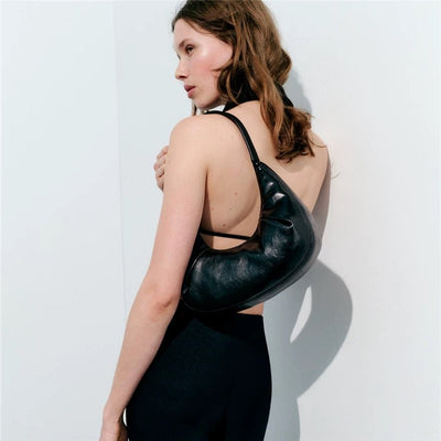 Vegan Leather Shoulder Bag - Selenodont Underarm Tote Bag Vegan Leather Selenodont Shoulder Bag Un