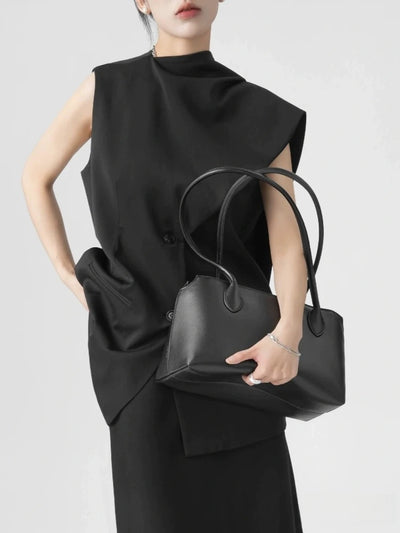 Genuine Leather Tote Bag - Large Capacity Underarm and Shoulder Bag Genuine Leather Tote Bag Large Capacity