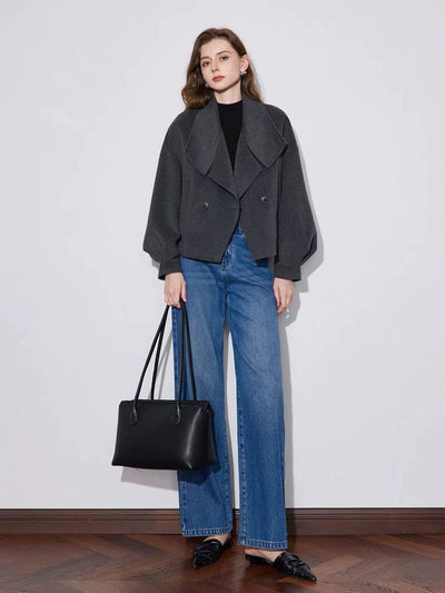 Genuine Leather Tote Bag - Large Capacity Underarm and Shoulder Bag Genuine Leather Tote Bag Large Capacity