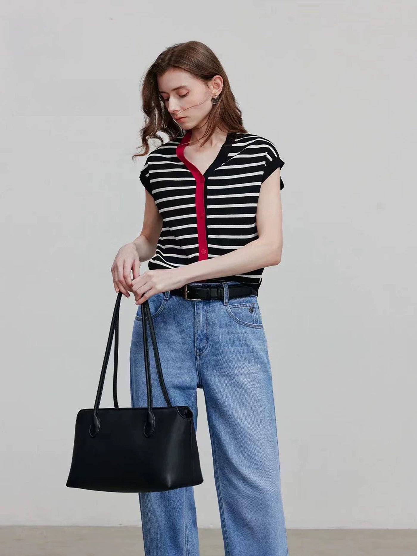 Genuine Leather Tote Bag - Large Capacity Underarm and Shoulder Bag Genuine Leather Tote Bag Large Capacity