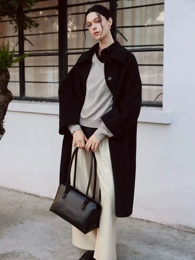 Genuine Leather Tote Bag - Large Capacity Underarm and Shoulder Bag Genuine Leather Tote Bag Large Capacity