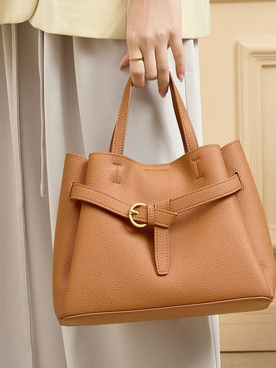 Authentic Leather Tote Bag - Versatile Shoulder and Crossbody Bag Authentic Leather Tote Bag
