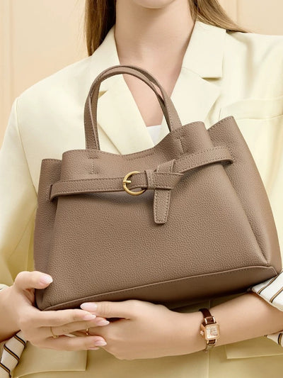 Authentic Leather Tote Bag - Versatile Shoulder and Crossbody Bag Authentic Leather Tote Bag