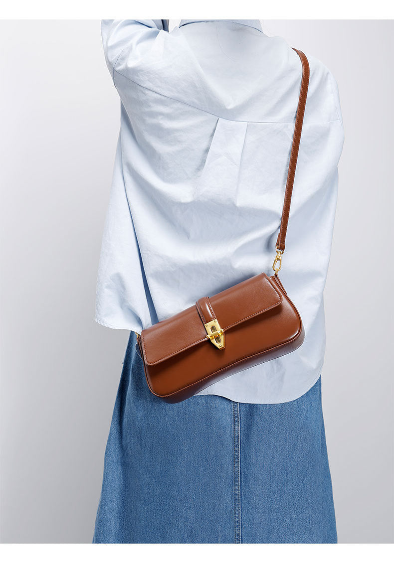 Genuine Leather Crossbody Bag - Stylish Underarm Tote and Baguette Shoulder Bag Genuine Leather Underarm Bag Tote Bag Ba
