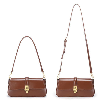 Genuine Leather Crossbody Bag - Stylish Underarm Tote and Baguette Shoulder Bag Genuine Leather Underarm Bag Tote Bag Ba