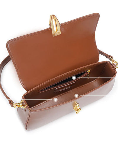 Genuine Leather Crossbody Bag - Stylish Underarm Tote and Baguette Shoulder Bag Genuine Leather Underarm Bag Tote Bag Ba