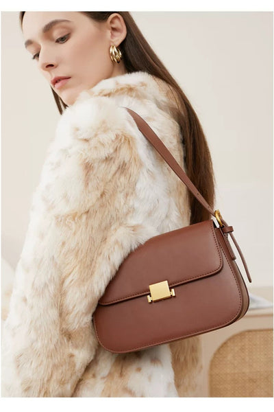 Genuine Leather Tote Bag - Versatile Underarm Leather, Shoulder, and Crossbody Bag Genuine Leather Tote Bag Underarm Leath