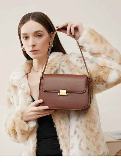 Genuine Leather Tote Bag - Versatile Underarm Leather, Shoulder, and Crossbody Bag Genuine Leather Tote Bag Underarm Leath