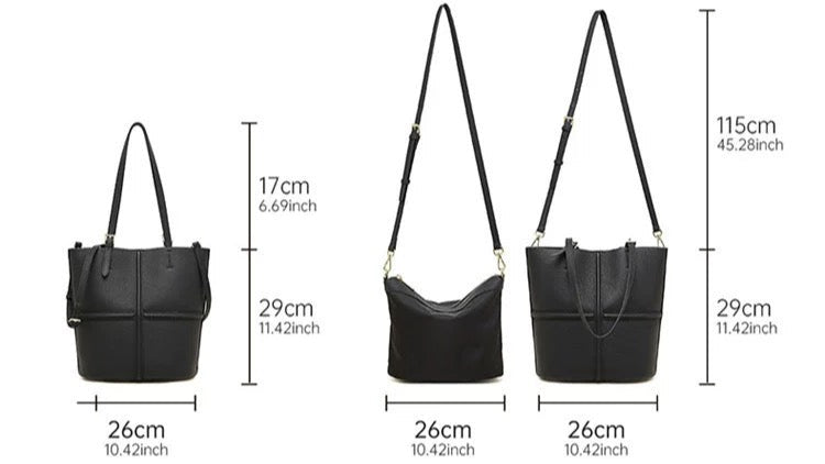 Genuine Leather Crossbody Bag - Portable Shoulder Bag 3 in 1 Fashion Women Anti-Theft Backpack