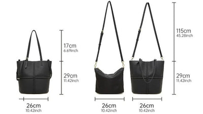 Genuine Leather Crossbody Bag - Portable Shoulder Bag 3 in 1 Fashion Women Anti-Theft Backpack