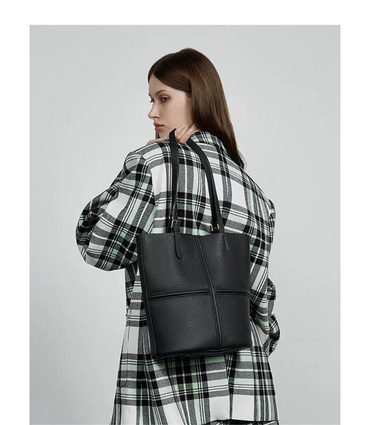 Genuine Leather Crossbody Bag - Portable Shoulder Bag 3 in 1 Fashion Women Anti-Theft Backpack