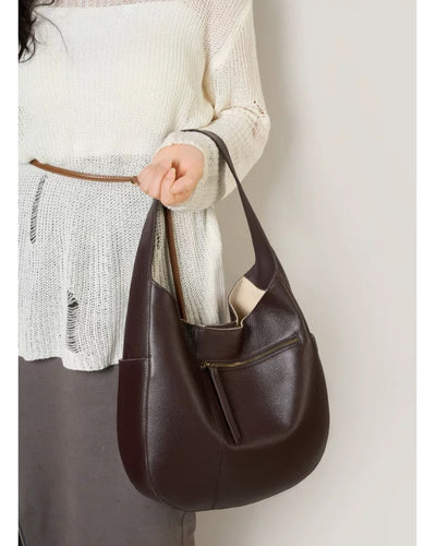 Genuine Leather Shoulder Bag with Larger Capacity 3 in 1 Fashion Women Anti-Theft Backpack
