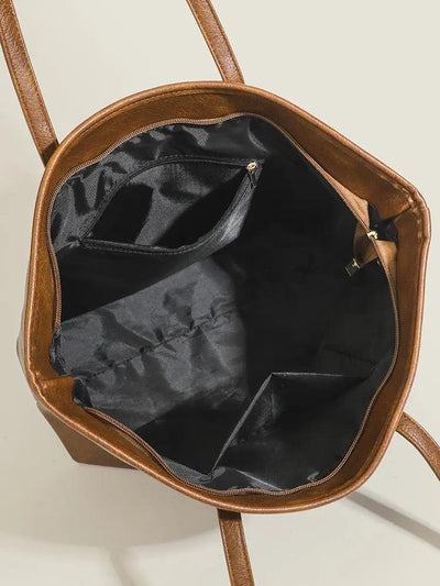 Vegan Leather Tote Bag for Larger Capacity and Style New Large-capacity Retro Tote Simple Com
