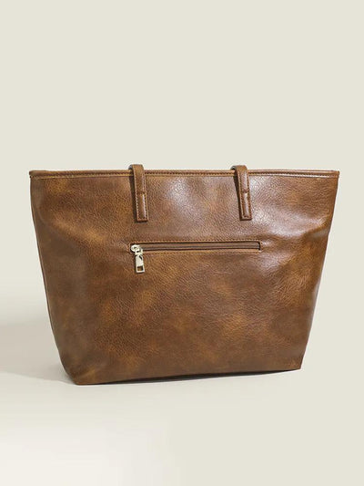 Vegan Leather Tote Bag for Larger Capacity and Style New Large-capacity Retro Tote Simple Com