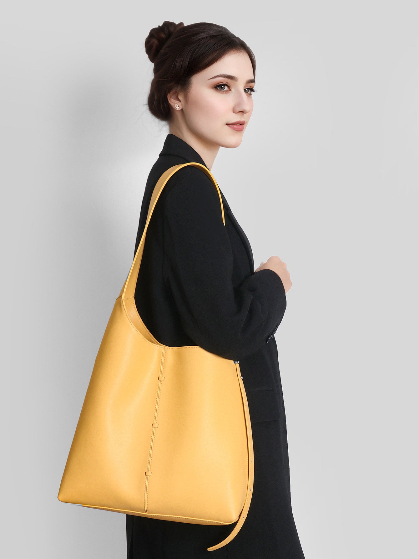 Genuine Leather Shoulder Bag - Large Capacity Underarm Design 3 in 1 Fashion Women Anti-Theft Backpack