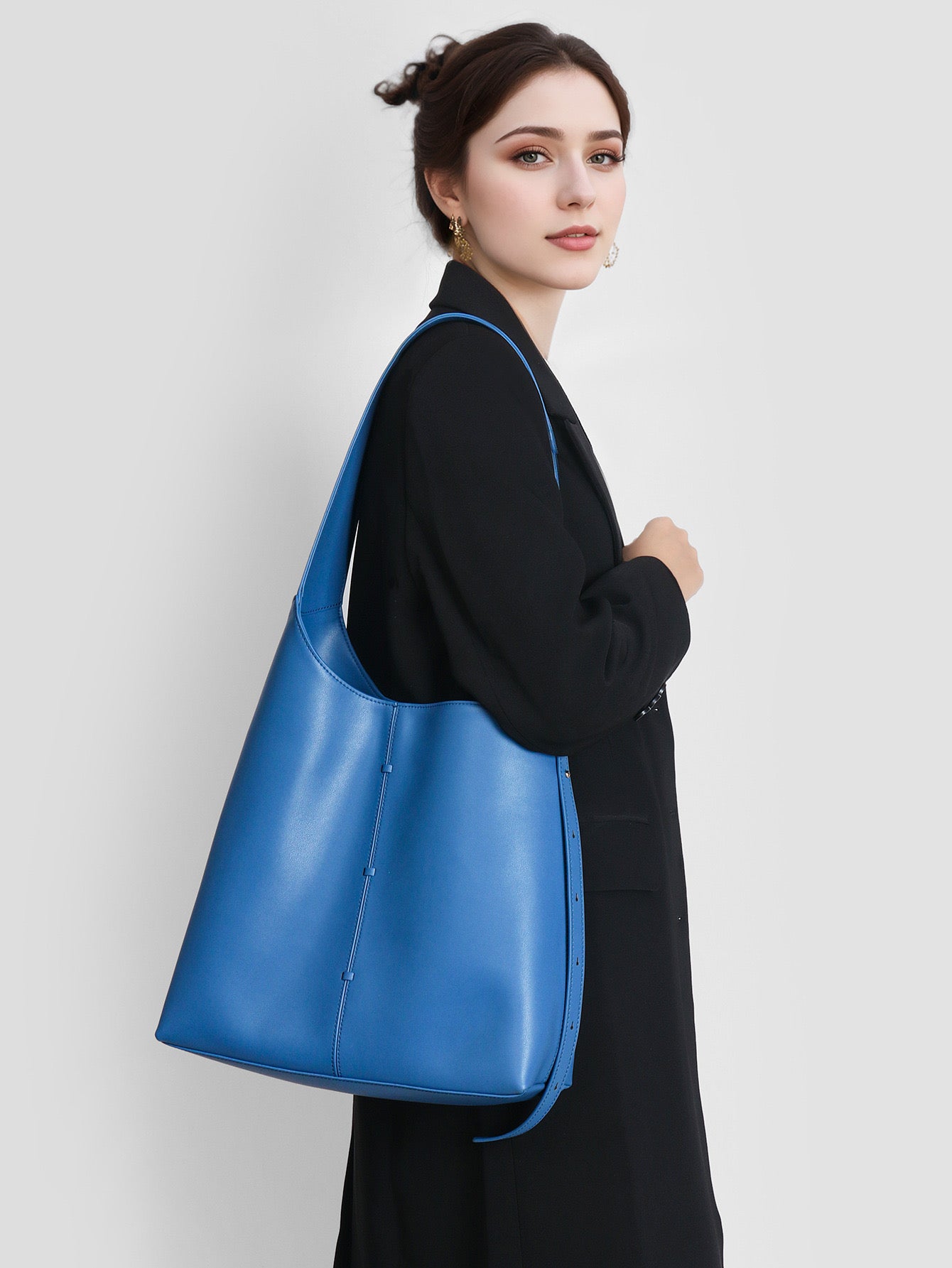 Genuine Leather Shoulder Bag - Large Capacity Underarm Design 3 in 1 Fashion Women Anti-Theft Backpack