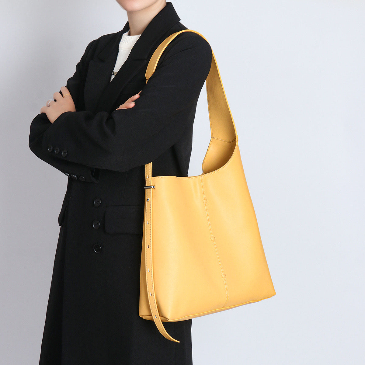 Genuine Leather Shoulder Bag - Large Capacity Underarm Design 3 in 1 Fashion Women Anti-Theft Backpack