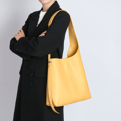 Genuine Leather Shoulder Bag - Large Capacity Underarm Design 3 in 1 Fashion Women Anti-Theft Backpack