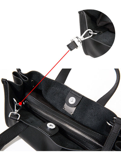 Genuine Leather Crossbody Bag with Locker Design and Large Capacity 3 in 1 Fashion Women Anti-Theft Backpack