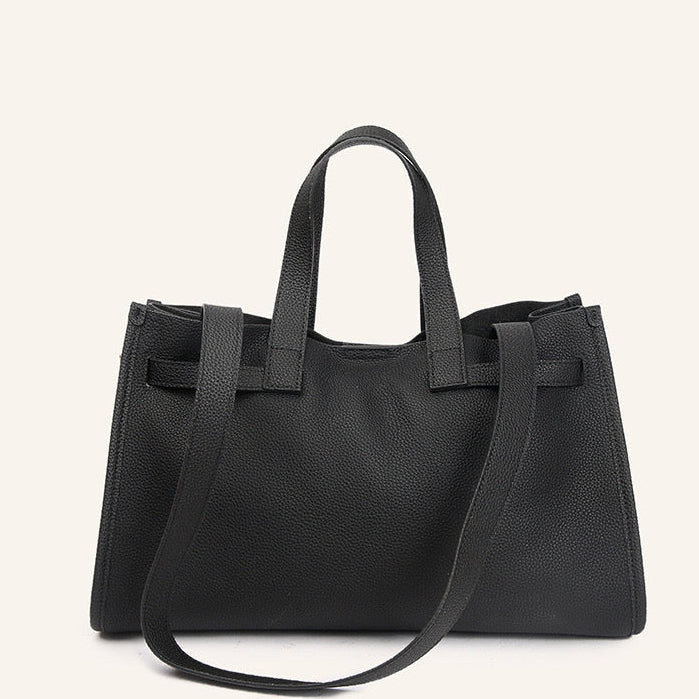 Genuine Leather Crossbody Bag with Locker Design and Large Capacity 3 in 1 Fashion Women Anti-Theft Backpack
