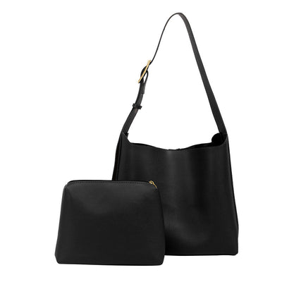 Vegan Leather Bucket Bag - Maillard Crossbody and Shoulder Bag 3 in 1 Fashion Women Anti-Theft Backpack
