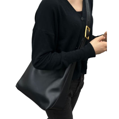 Vegan Leather Bucket Bag - Maillard Crossbody and Shoulder Bag 3 in 1 Fashion Women Anti-Theft Backpack