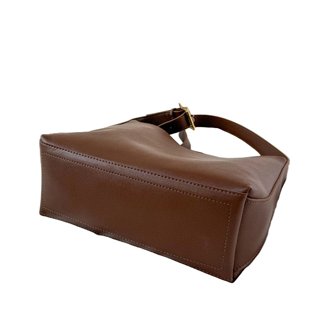 Vegan Leather Bucket Bag - Maillard Crossbody and Shoulder Bag 3 in 1 Fashion Women Anti-Theft Backpack