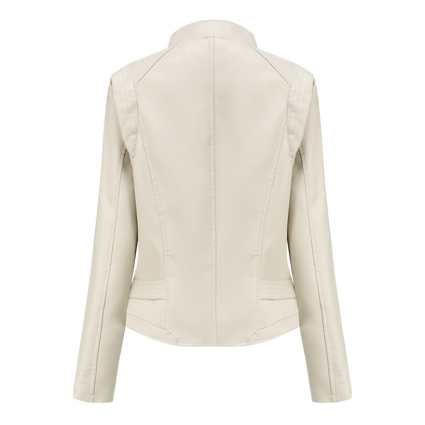 Women Vegan Leather Coat - Slim-fit Leather Jacket for Women - Bagbagsitter