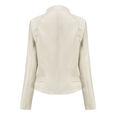 Women Vegan Leather Coat - Slim-fit Leather Jacket for Women - Bagbagsitter